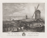 KG 14858
<br/>
Drie molens in een landschap
<br/>
<em>Lebas, Jacques Philippe (1707-1783)</em>
